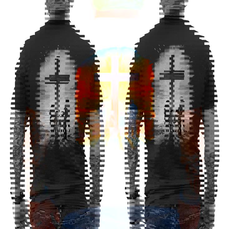 イエスキリストの十字架 – サンライズネイチャークリスチャン メンズTシャツ バックプリント