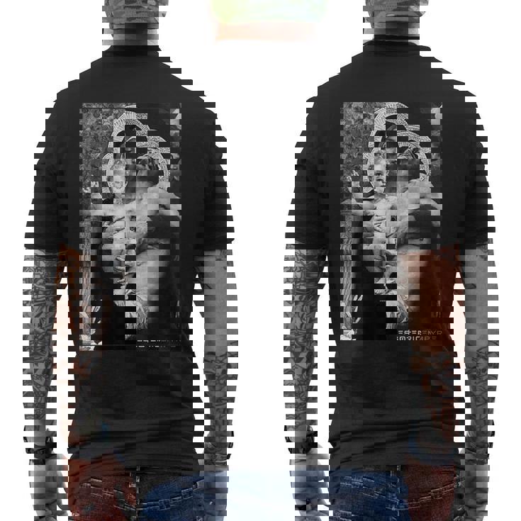 イエス・キリストと母マリア メンズTシャツ バックプリント