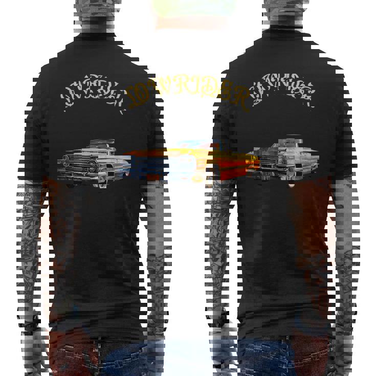 イエロー ローライダー キャデラック メンズTシャツ バックプリント