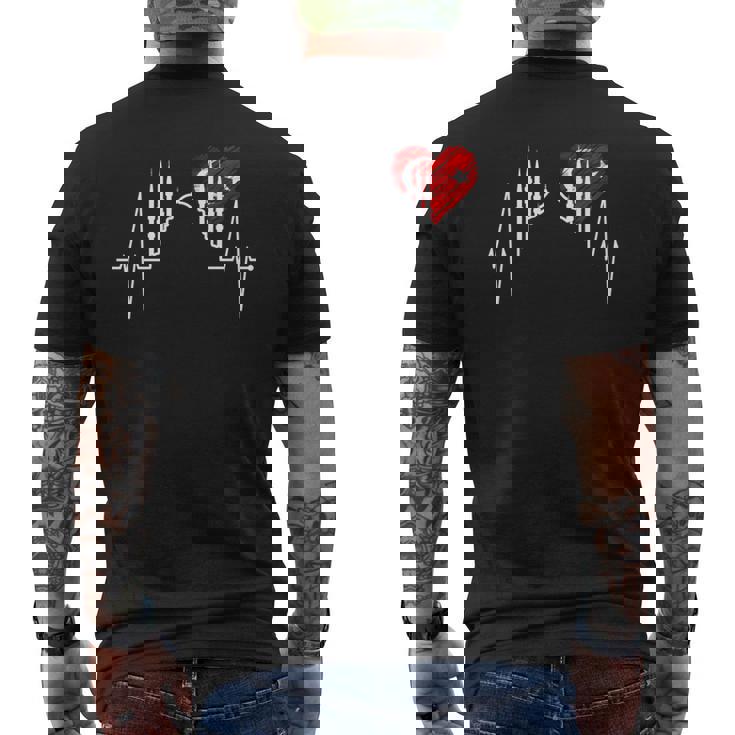 イスタンブールのスカイライン Heartbeat Turkey ブルーモスク Heart Istanbul 長袖tシャツ メンズTシャツ バックプリント