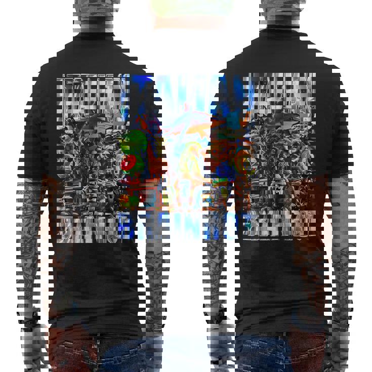 イタリア ブレイン ブートレッグ レトロ ミーム シャーク トラレロ トラララ メンズTシャツ バックプリント