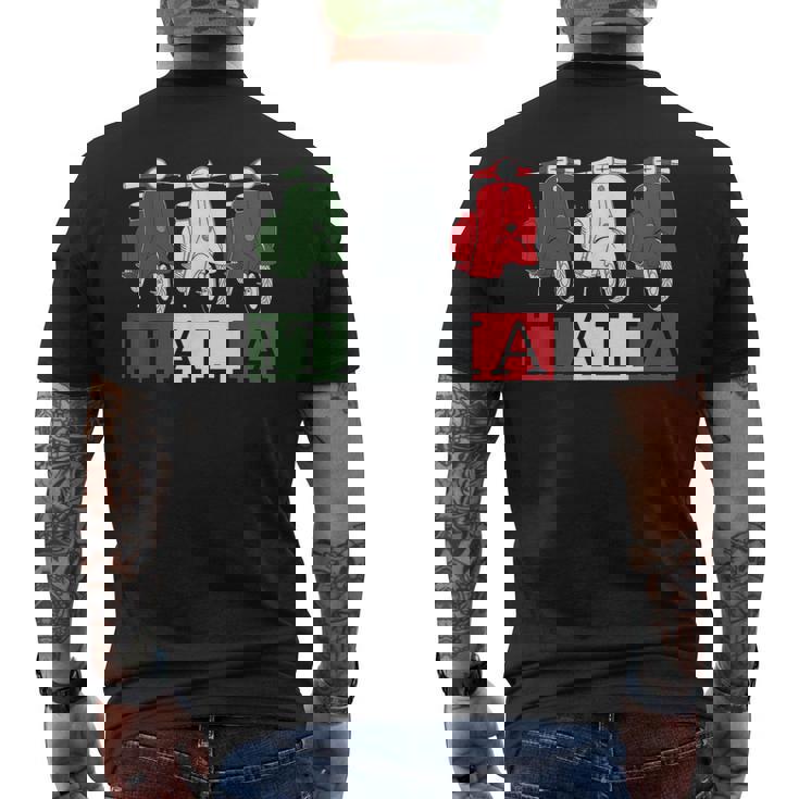イタリア イタリア 国旗 スクーター ベスパ 原付ライダー お土産 ギフト メンズTシャツ バックプリント