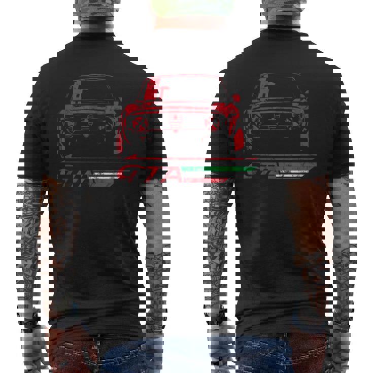 イタリアのクラシックスポーツカーイタリアンスタイルの自動車デザイン メンズTシャツ バックプリント