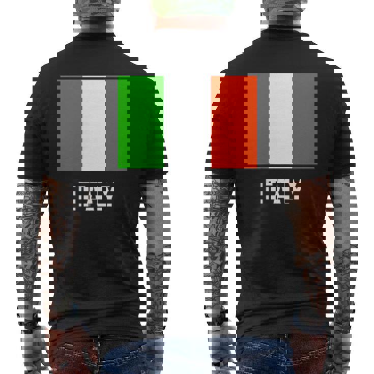 イタリアの国旗 メンズTシャツ バックプリント