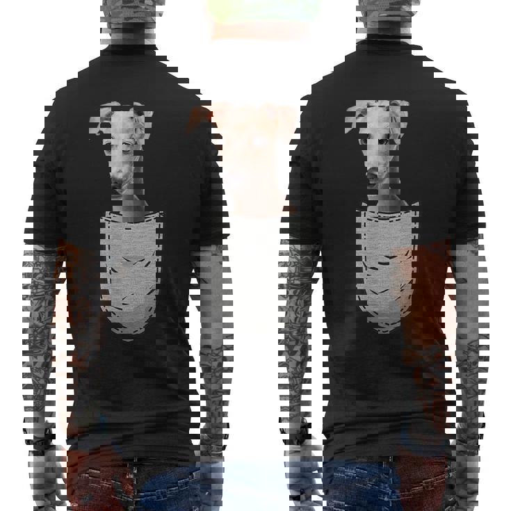 イタリアングレイハウンド ウィペットチェストバッグ 犬の飼い主用 メンズTシャツ バックプリント