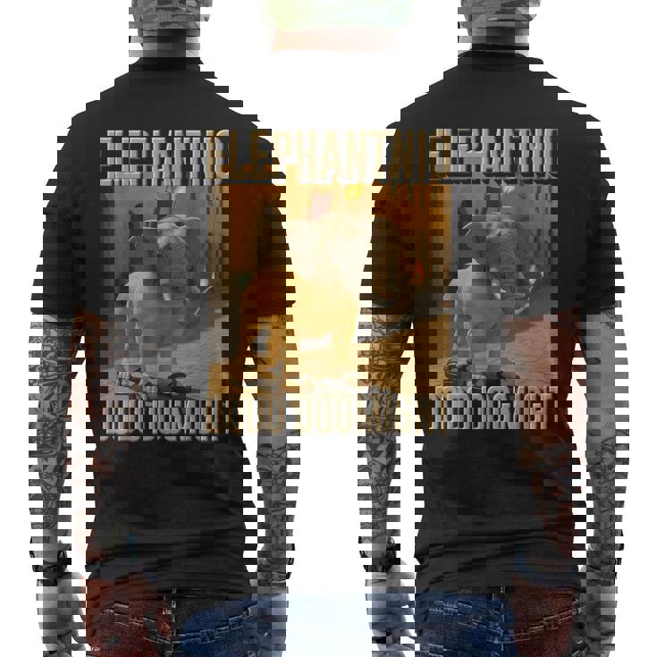 イタリアンブレインロットキャラクター エレファントニオ・ドードー ドッグマイ・ミーム メンズTシャツ バックプリント