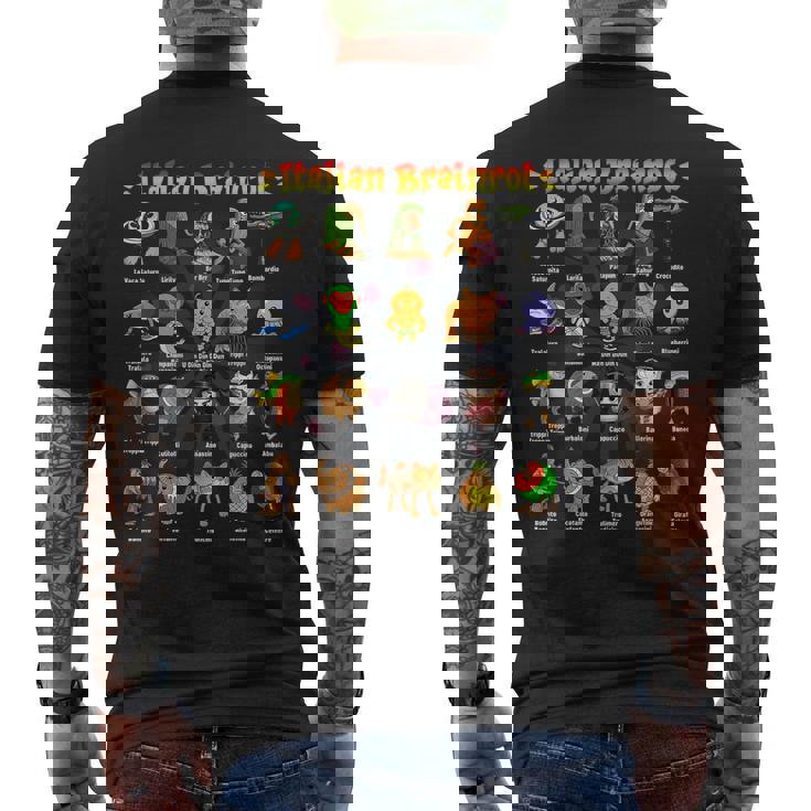 イタリアーノブレインロットディバーテンテイタリアーノブレインロットミーム メンズTシャツ バックプリント
