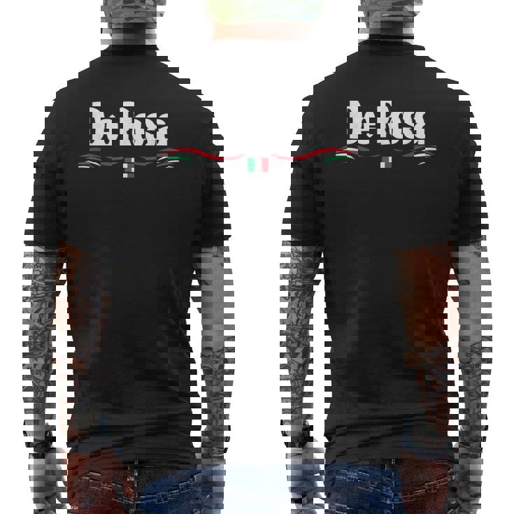 イタリア国旗 イタリアの出生名 De Rosa メンズTシャツ バックプリント