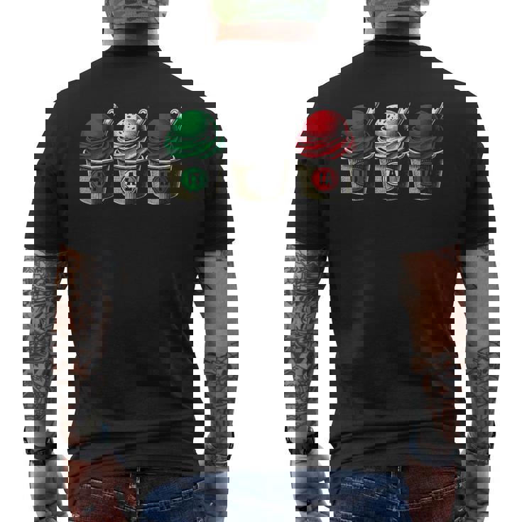 イタリア国旗カラーのイタリアジェラートカップ メンズTシャツ バックプリント