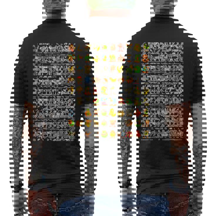 イタリア語-ブレインローz世代面白いミーム90ブレインロットキャラクター メンズTシャツ バックプリント