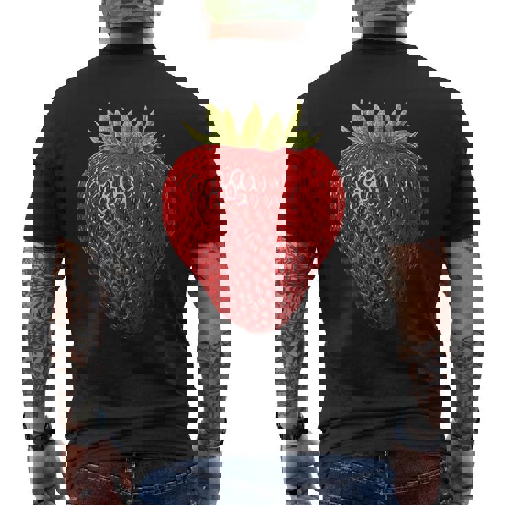 イチゴ イラスト アート フルーツ グラフィック モチーフ メンズTシャツ バックプリント