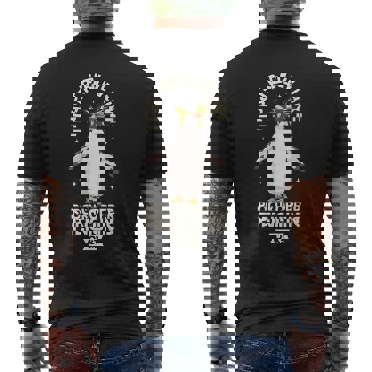 イワトビペンギンが大好き メンズTシャツ バックプリント