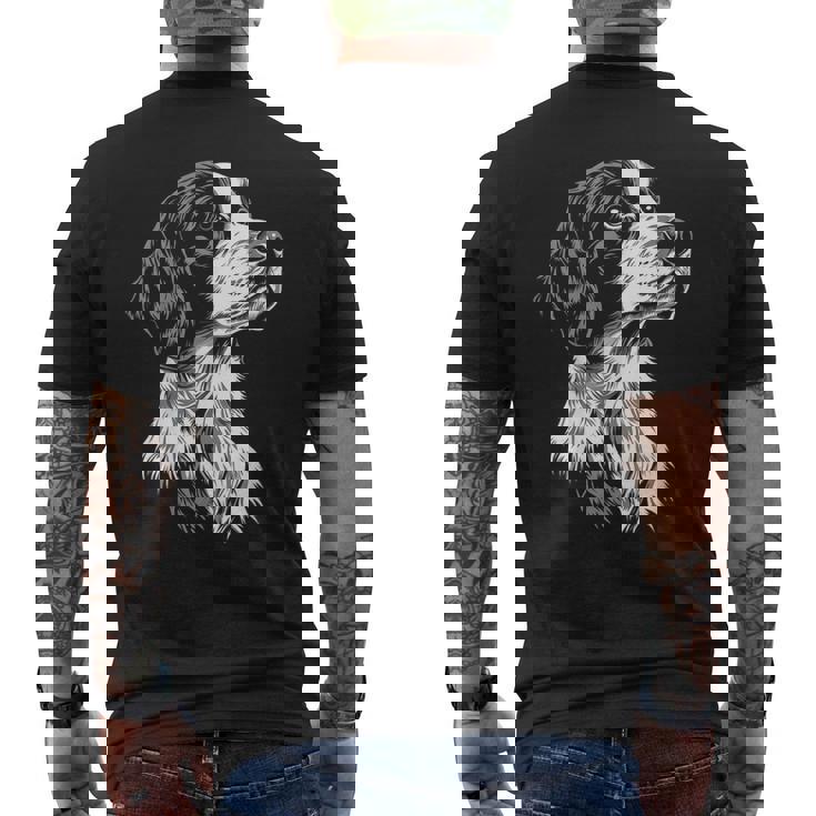 イングリッシュセッター 犬 モチーフ ペット イラスト イングリッシュセッター メンズTシャツ バックプリント