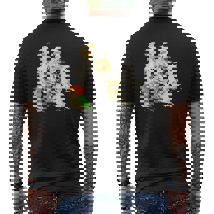 インコ かわいい 小鳥 ペット おもしろ 動物 イラスト メンズTシャツ バックプリント