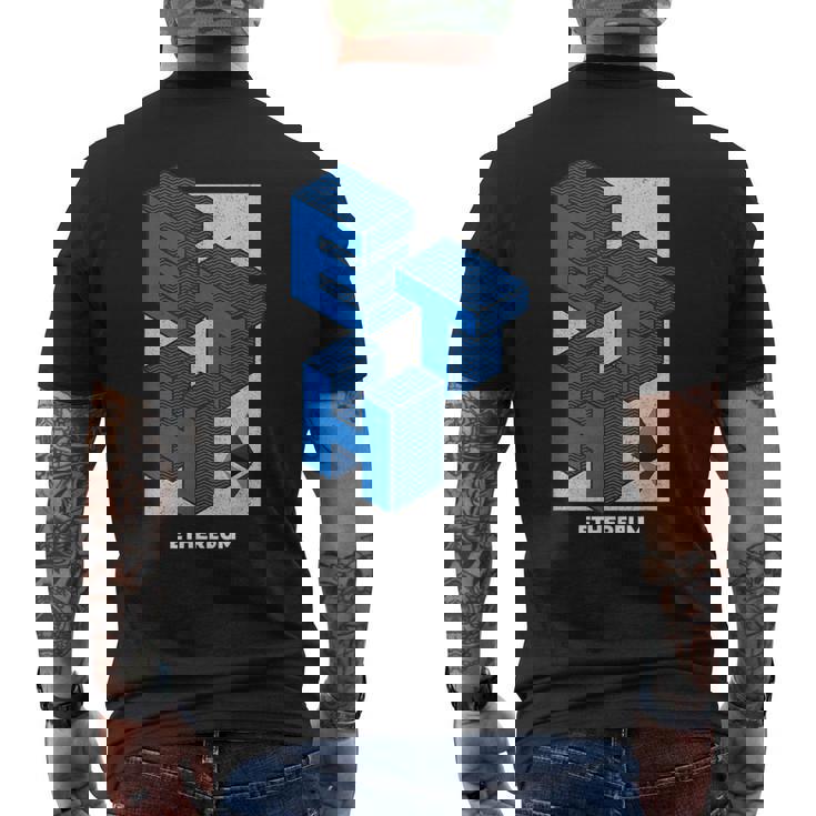 イーサリアム クリプトアイソメトリックテキスト Eth 暗号通貨シャツ メンズTシャツ バックプリント