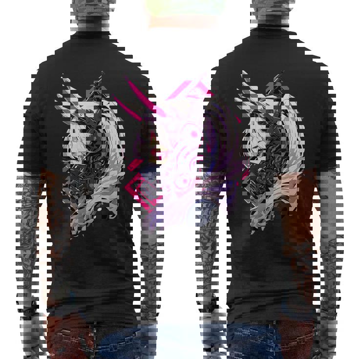 イースターバニーイヤー サイバーパンク エステティックテックウェア メンズTシャツ バックプリント