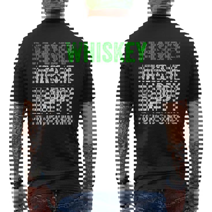 ウィスキーは私を幸せにします、You Noto Much ウイスキー メンズTシャツ バックプリント