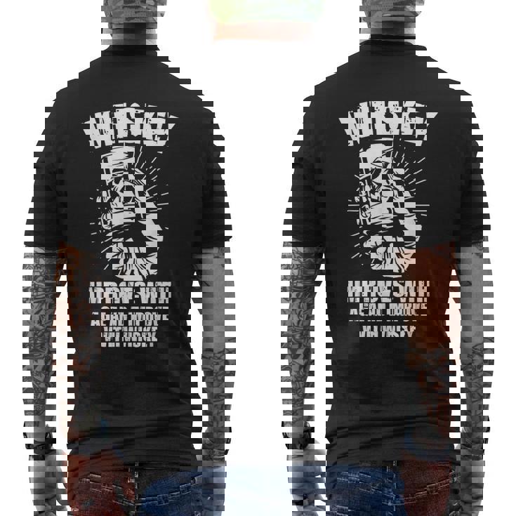 ウイスキー 年齢に合わせて改善 ウイスキーで改善 メンズTシャツ バックプリント