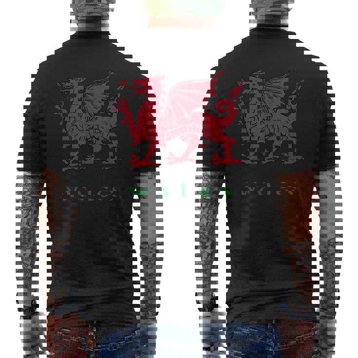 ウェールズ ウェールズ ウェールズ ドラゴン メンズTシャツ バックプリント