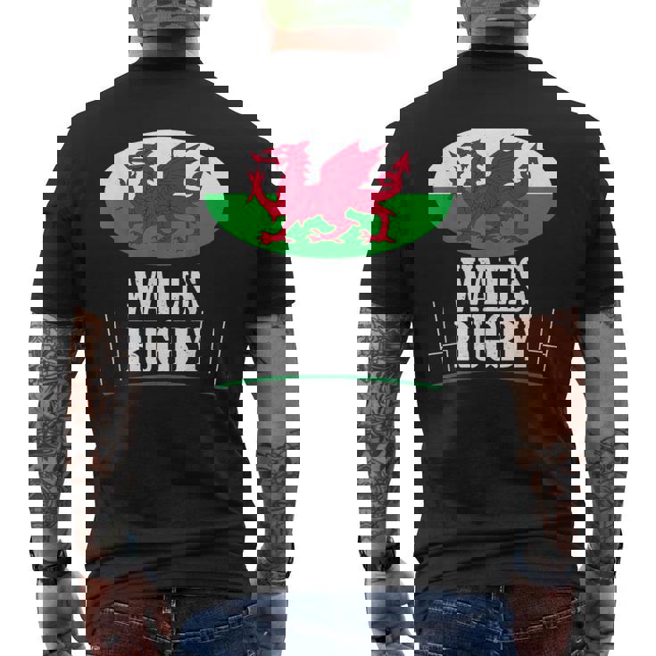 ウェールズ ラグビー チーム Cmon Cymru フラッグ メンズTシャツ バックプリント