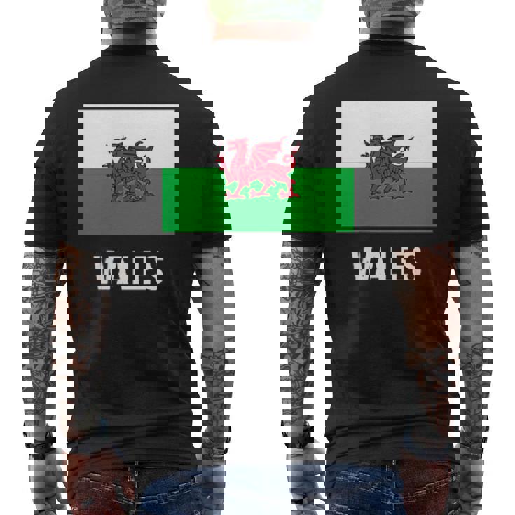 ウェールズのウェールズの旗 メンズTシャツ バックプリント