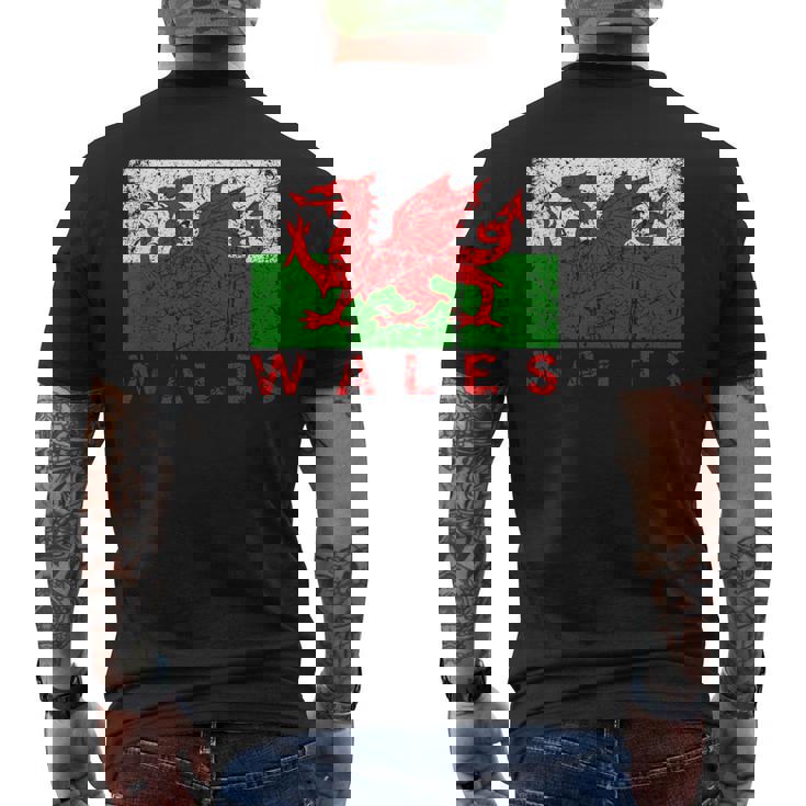 ウェールズ国旗 ウェールズ ドラゴン アンティーク調 メンズ レディース キッズ メンズTシャツ バックプリント