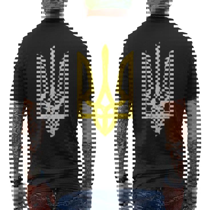 ウクライナのトライデントシンボル ウクライナ支援愛国 メンズTシャツ バックプリント