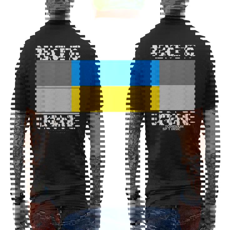 ウクライナへの平和 侵略を止めましょう。 メンズTシャツ バックプリント