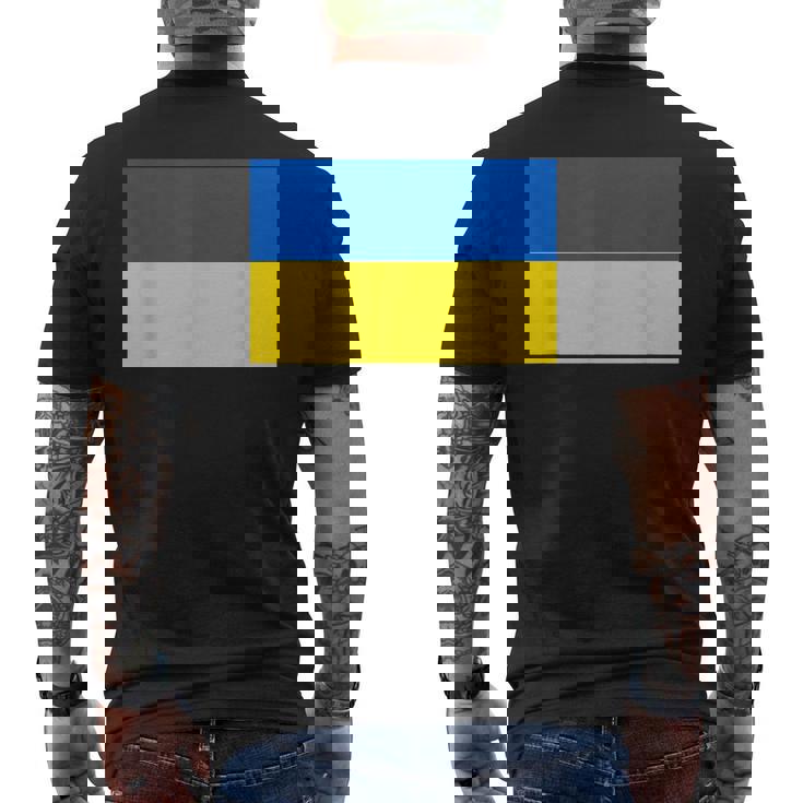 ウクライナ国旗デザイン メンズTシャツ バックプリント