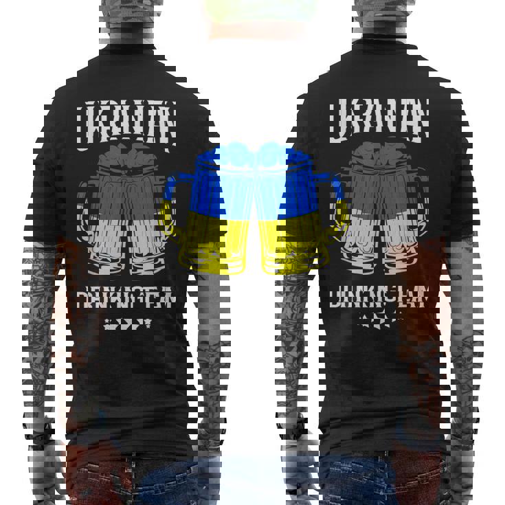 ウクライナ国旗ビール ウクライナ飲酒チーム メンズTシャツ バックプリント