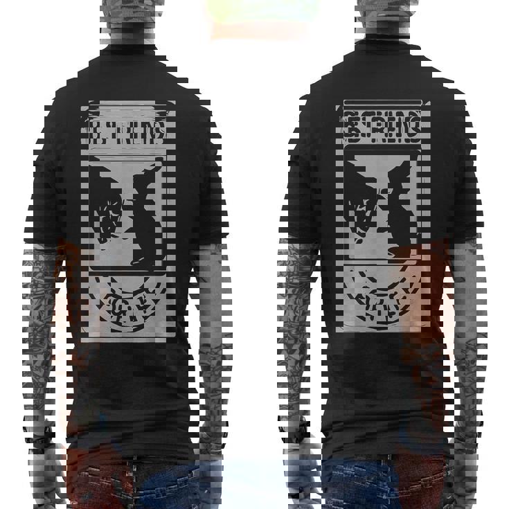 ウサギの親友 ライフ ペットギフト メンズTシャツ バックプリント