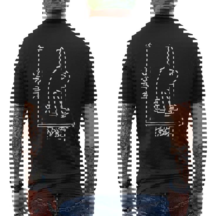 ウサギまたはアヒル 目の錯覚 メンズTシャツ バックプリント