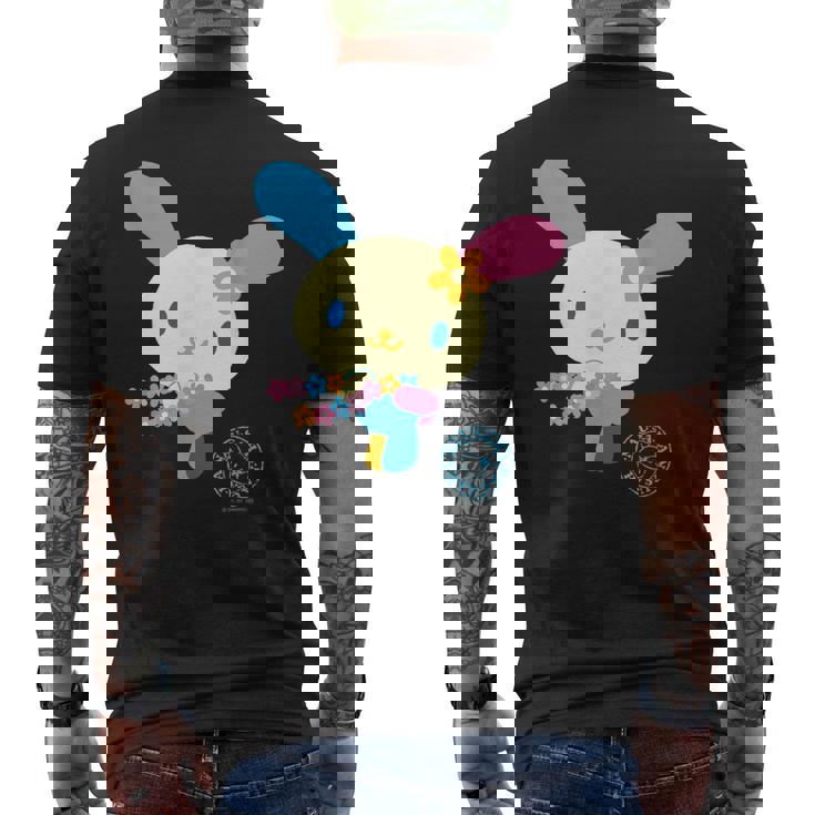 ウサハナ つながる メンズTシャツ バックプリント