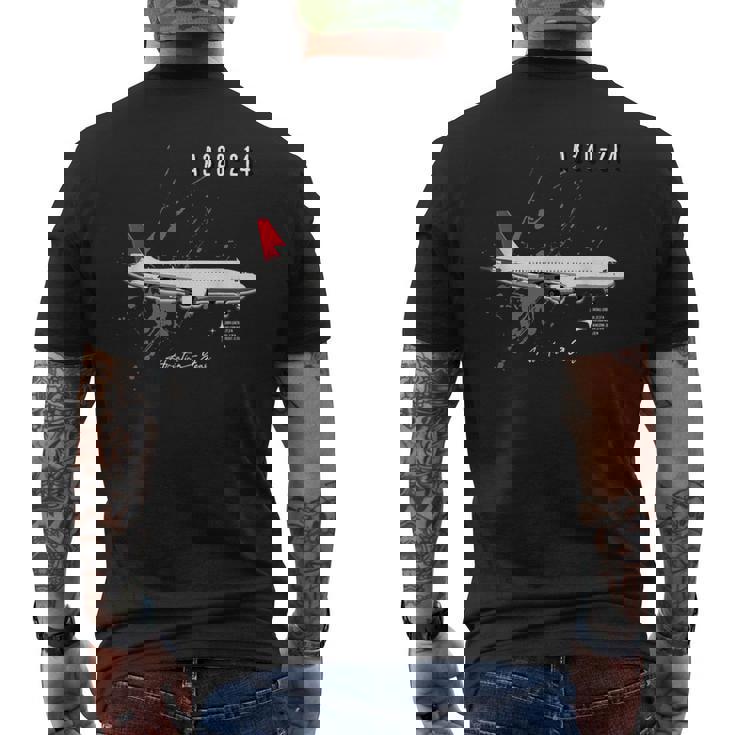 エアクラフト A320-214 メンズTシャツ バックプリント