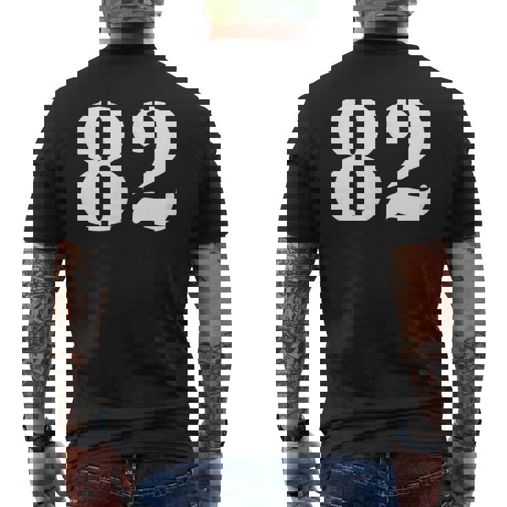 エイティツー 数字 82 ナンバー メンズTシャツ バックプリント