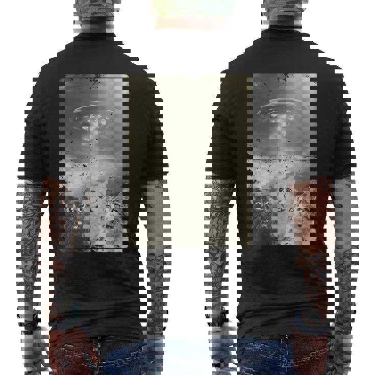 エイリアン Ufo ファニー キャッツ エイリアンの侵略猫 メンズTシャツ バックプリント