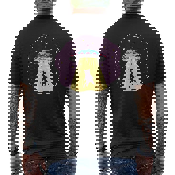 エイリアン Ufo ファニー キャット おもしろ 猫好き 猫飼い 猫 ネコ ねこ 黒猫 くろねこ好き 面白い メンズTシャツ バックプリント