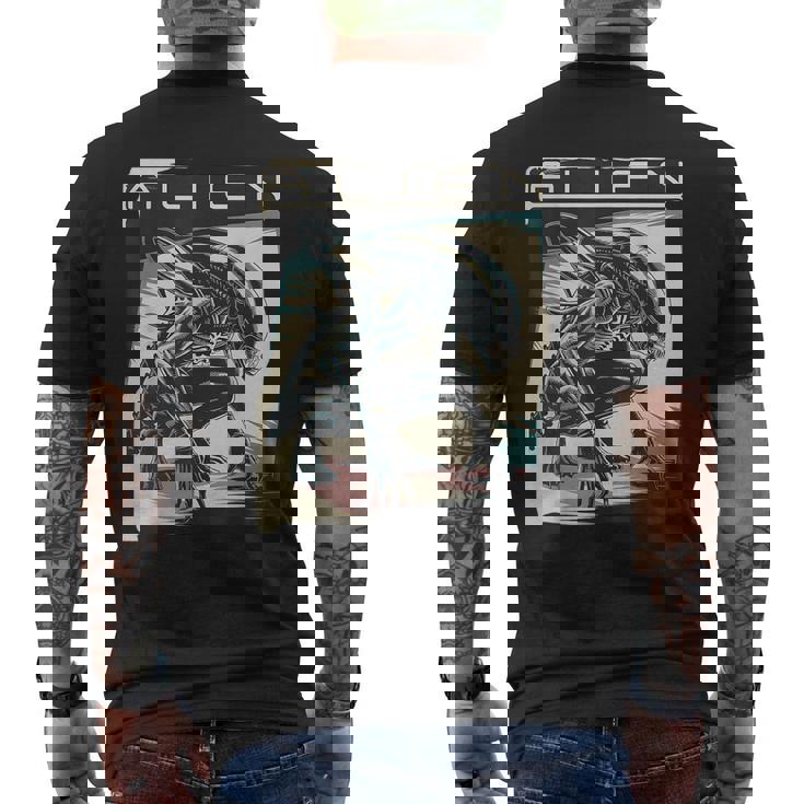 エイリアンxenomorphイラストポスター。 メンズTシャツ バックプリント