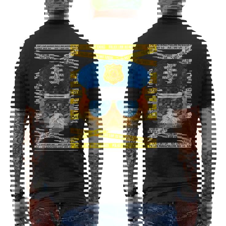 エキゾチック ショートヘア 警察官 警察官 面白い 警察 猫 メンズTシャツ バックプリント