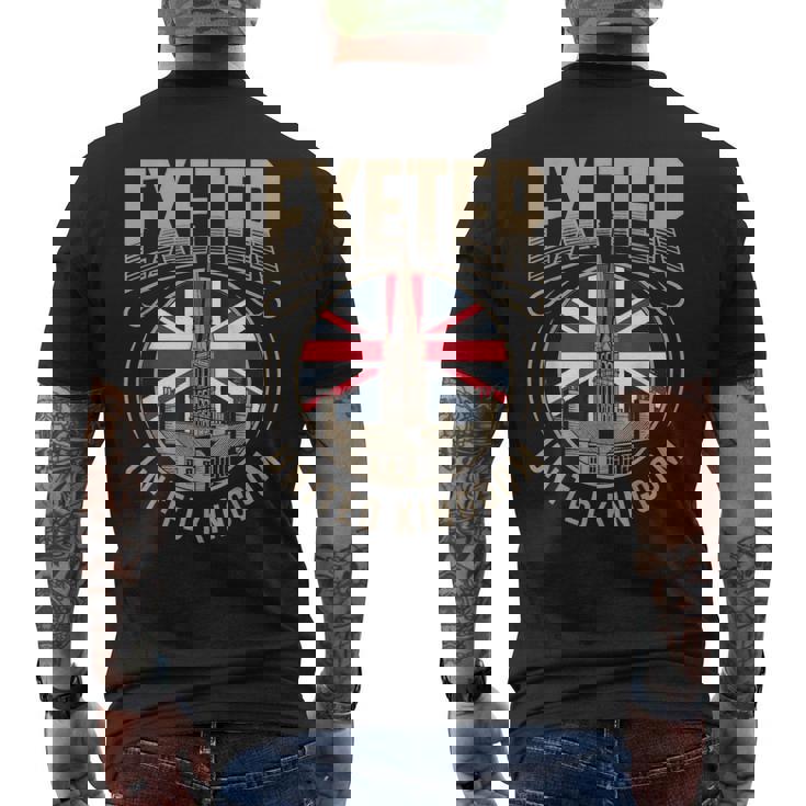 エクセター イギリス トラベル シティ バイブス メンズTシャツ バックプリント