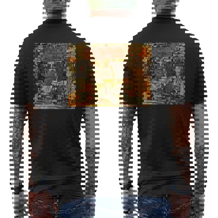 エゴン・シーレ作 イエロー・シティ 1914 メンズTシャツ バックプリント