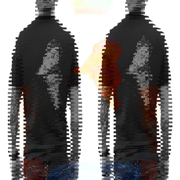 エゴン・シーレ作「ダブル・セルフ・ポートレート」1915 メンズTシャツ バックプリント