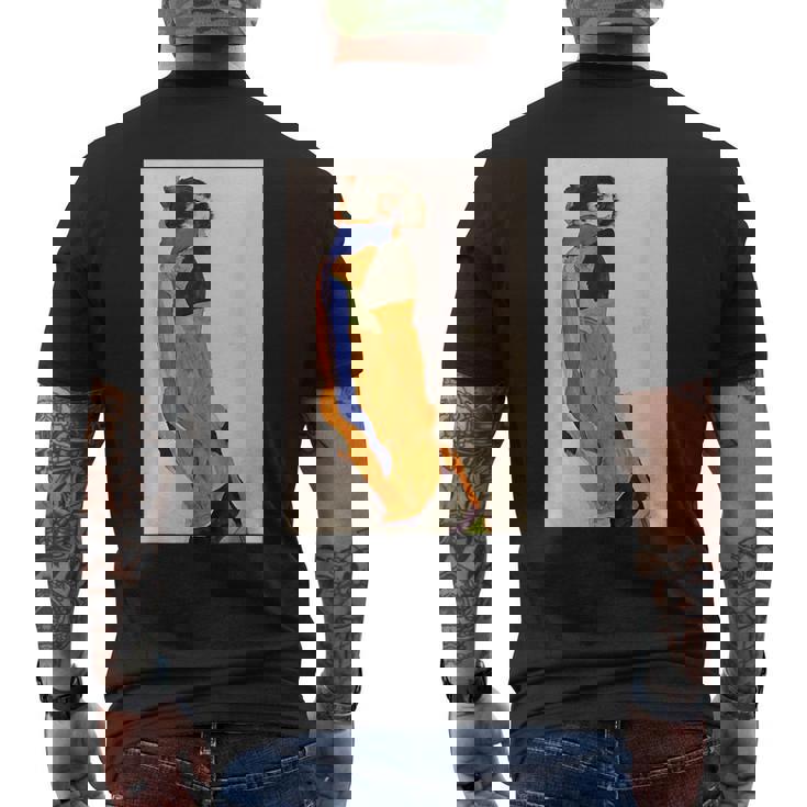 エゴン・シーレ作「ダンサー・モア」1911 メンズTシャツ バックプリント