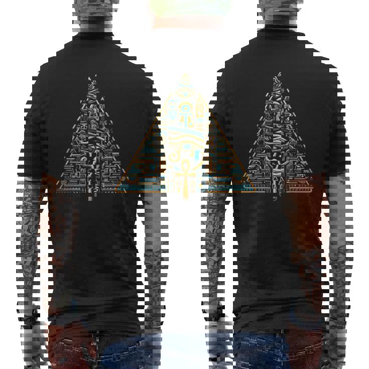 エジプト スフィンクス ファラオ 古代エジプト ピラミッド 象形文字 メンズTシャツ バックプリント