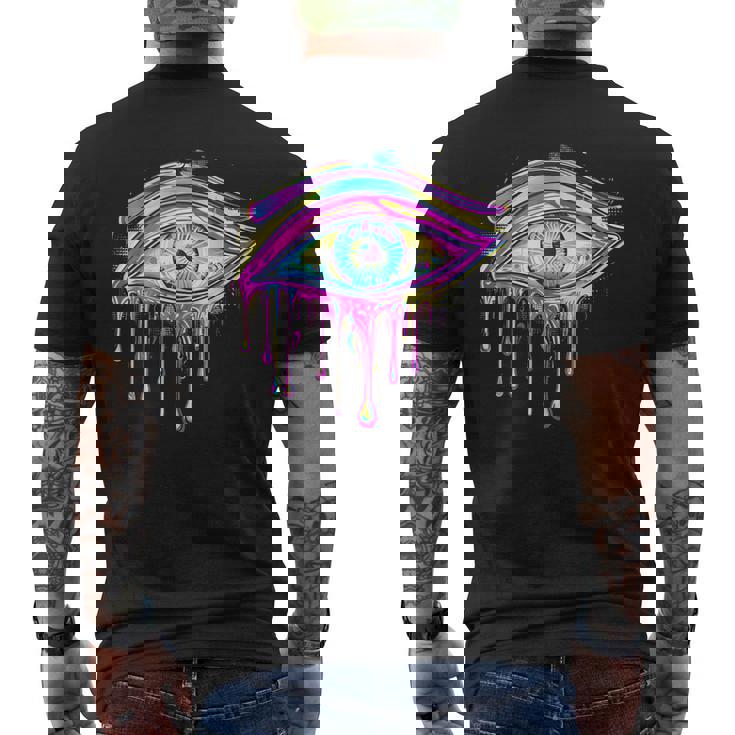 エジプトのホルスの目 トリッピー サイケデリック アート 宇宙 シュール メンズTシャツ バックプリント