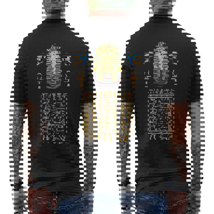 エジプトヒエログリフ シンボル ツタ王 ファラオ メンズTシャツ バックプリント