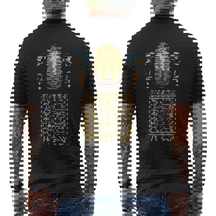 エジプトヒエログリフ シンボル ツタ王 ファラオ 長袖tシャツ メンズTシャツ バックプリント