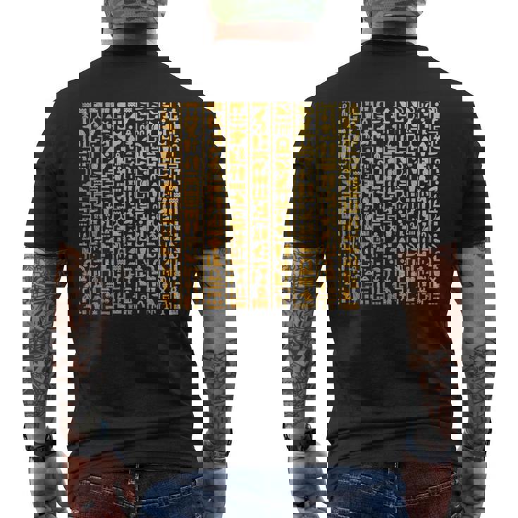 エジプトヒエログリフ ファラオ語 古代エジプト メンズTシャツ バックプリント