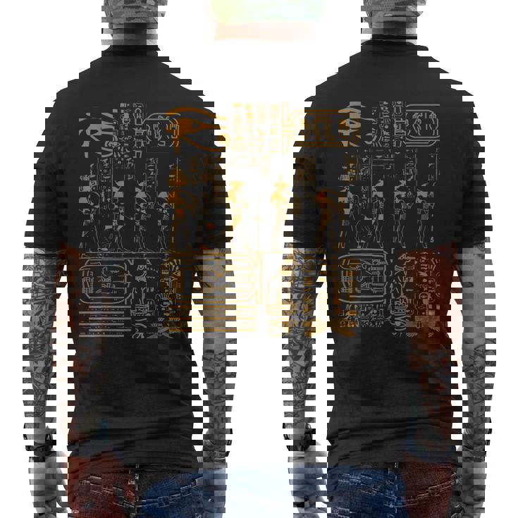 エジプト象形文字 エジプト アートデザイン メンズTシャツ バックプリント