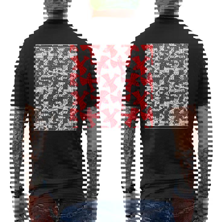 エッシャーにインスパイアされた鳥のテッセレーション。 メンズTシャツ バックプリント